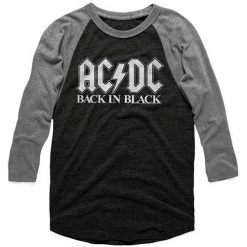 American Classics Men's Acdc Back To Black Raglan Tee