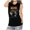 American Classics Women's Acdc Highway To Hell Tricolor Extra Lightweight Muscle Tank New