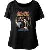 American Classics Women's Acdc Highway To Hell Tricolor Dolman Tee