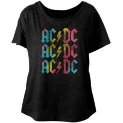 American Classics Tees Women's Acdc Multicolor Dolman Tee