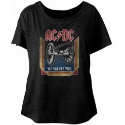 American Classics New Women's Acdc We Salute You Dolman Tee