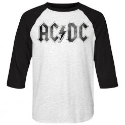 American Classics New Men's Acdc Logo Distress Raglan Tee
