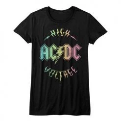 American Classics Women's Acdc Multicolor Voltage Tee New