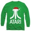 Trevco New Men's Atari Pixel Santa Hat Long Sleeve T-Shirt