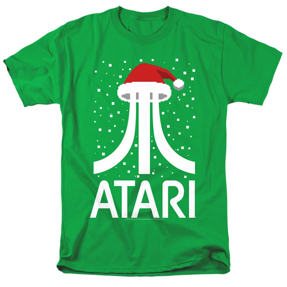 Trevco Men's Atari Pixel Santa Hat Tee 1 Trevco Men's Atari Pixel Santa Hat Tee