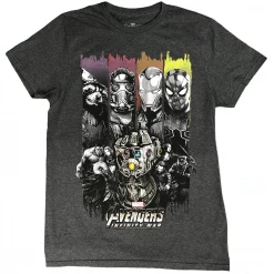 Bioworld Men’S Marvel Avengers Infinity War Panel Group Tee New