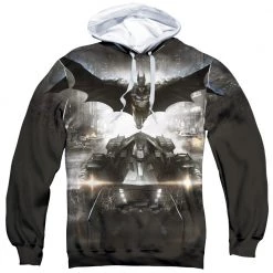 Trevco New Men's Batman Arkham Knight Poster Sublimated Pullover Hoodie