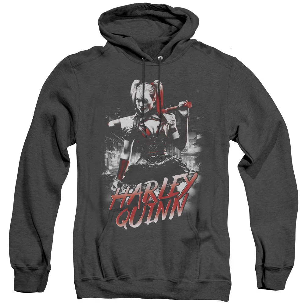 Trevco Men's Batman Arkham Knight Quinn City Heather Pullover Hoodie New 1 Trevco Men's Batman Arkham Knight Quinn City Heather Pullover Hoodie New