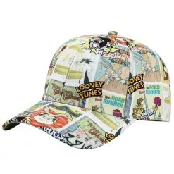 Bioworld Looney Tunes Classic Characters Aop Pre-Curved Bill Snapback Hat New