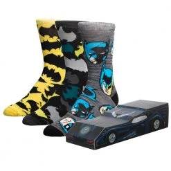 Bioworld Batman Batmobile 3 Pack Crew Socks Box Set