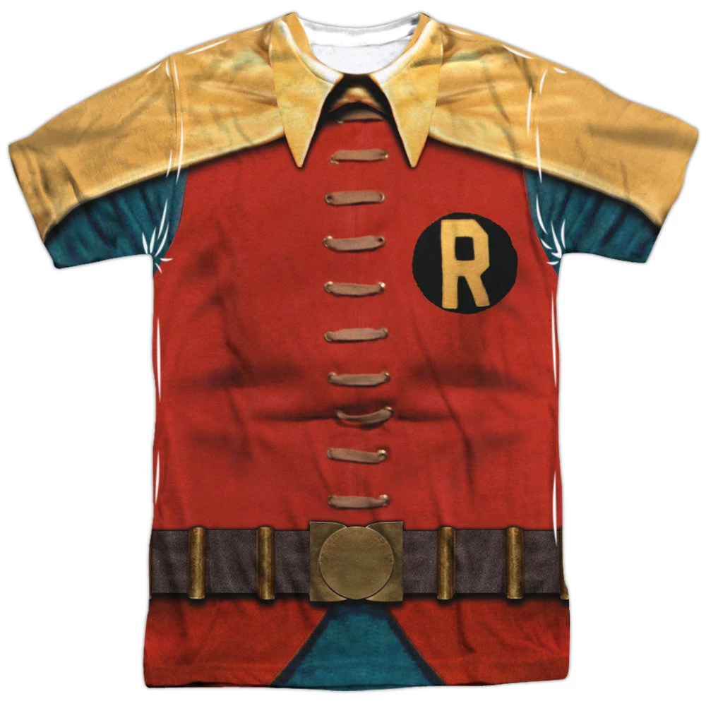 Trevco New Men's Batman Classic Tv Robin Costume Sublimated Tee 1 Trevco New Men's Batman Classic Tv Robin Costume Sublimated Tee