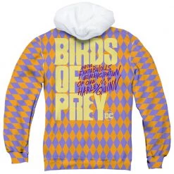 Trevco New Men's Birds Of Prey Black Canary Sublimated Pullover Hoodie