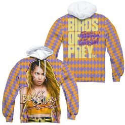 Trevco New Men's Birds Of Prey Black Canary Sublimated Pullover Hoodie