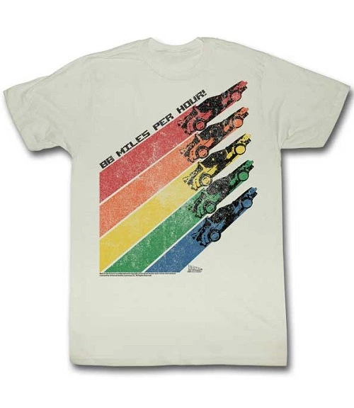 American Classics Men's Back To The Future Rainbow Delorean Tee 1 American Classics Men's Back To The Future Rainbow Delorean Tee