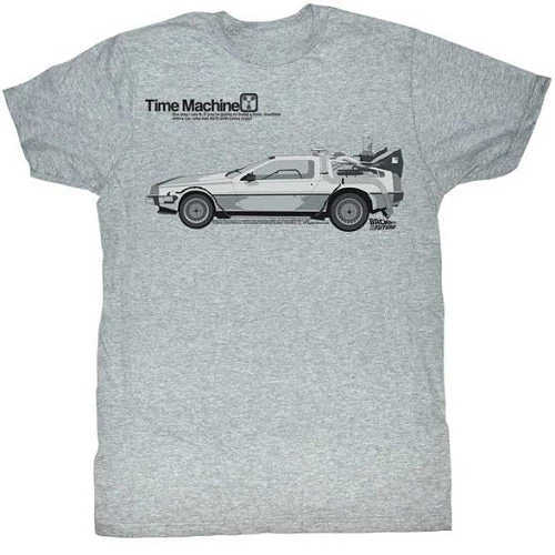 American Classics Tees Men's Back To The Future Delorean Tee 1 American Classics Tees Men's Back To The Future Delorean Tee