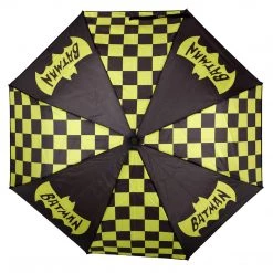 Bioworld DC Comics Classic Batman Logo Checkered Panel 42" Auto-Open Umbrella New
