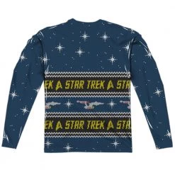 Trevco New Men's Star Trek Trek Sweater Sublimated Long Sleeve Tee