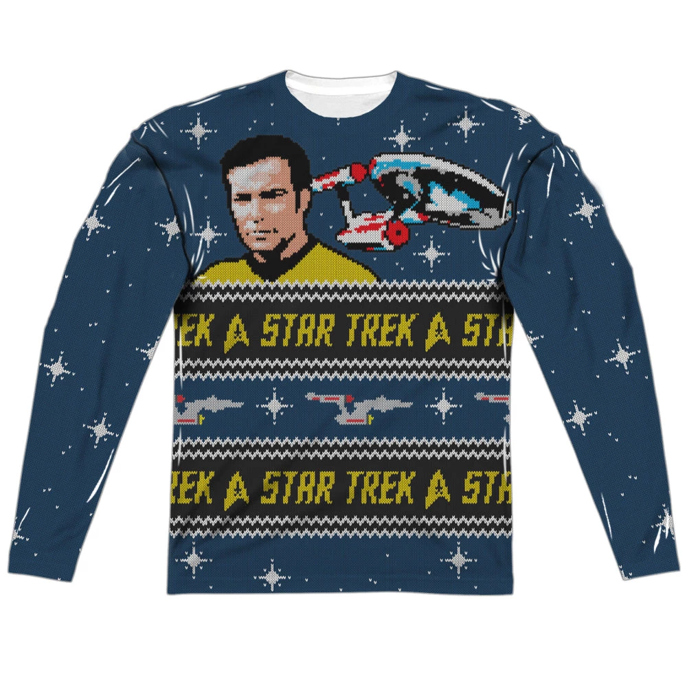 Trevco New Men's Star Trek Trek Sweater Sublimated Long Sleeve Tee 1 Trevco New Men's Star Trek Trek Sweater Sublimated Long Sleeve Tee