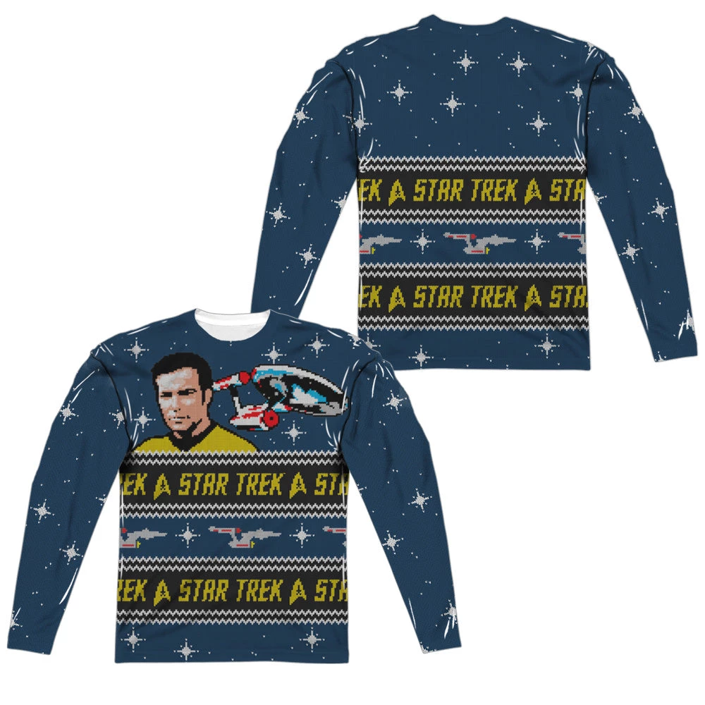 Trevco New Men's Star Trek Trek Sweater Sublimated Long Sleeve Tee 3 Trevco New Men's Star Trek Trek Sweater Sublimated Long Sleeve Tee