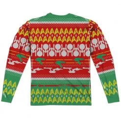 Trevco Men's Star Trek Trek Pattern Sublimated Long Sleeve Tee New