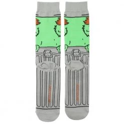 Bioworld Sesame Street Oscar The Grouch 360 Character Crew Sock New