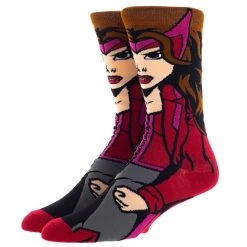 Bioworld Marvel Avengers Scarlet Witch 360 Character Crew 360 Character Crew Sock New