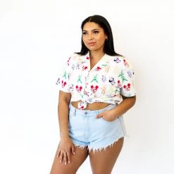 Cakeworthy Disney Rainbow Sensational 6 Button Up Shirt New