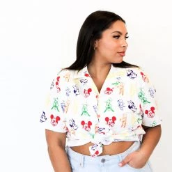 Cakeworthy Disney Rainbow Sensational 6 Button Up Shirt New