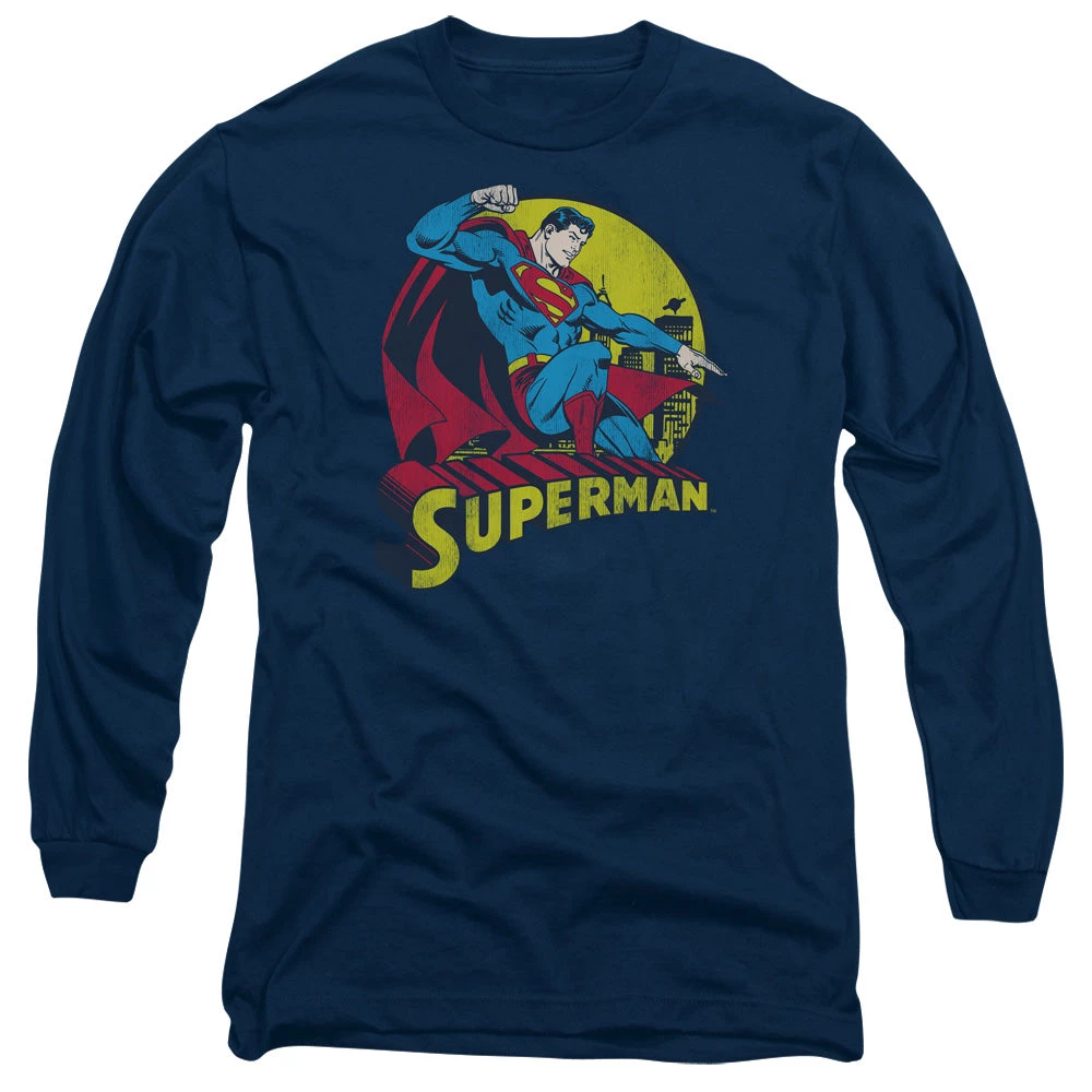 Trevco New Men's Dc Comics Superman Big Blue Long Sleeve Tee 1 Trevco New Men's Dc Comics Superman Big Blue Long Sleeve Tee