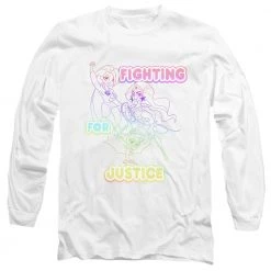 Trevco Men's Dc Superhero Girls Fighting For Justice Long Sleeve Tee New