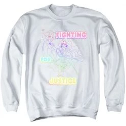 Trevco Men's Dc Superhero Girls Fighting For Justice Crewneck Sweatshirt New