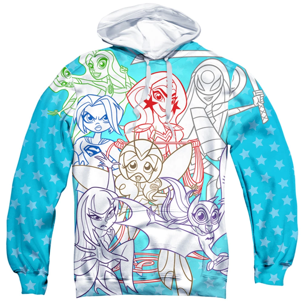 Trevco New Men's Dc Superhero Girls Justice Gang Sublimated Pullover Hoodie 1 Trevco New Men's Dc Superhero Girls Justice Gang Sublimated Pullover Hoodie