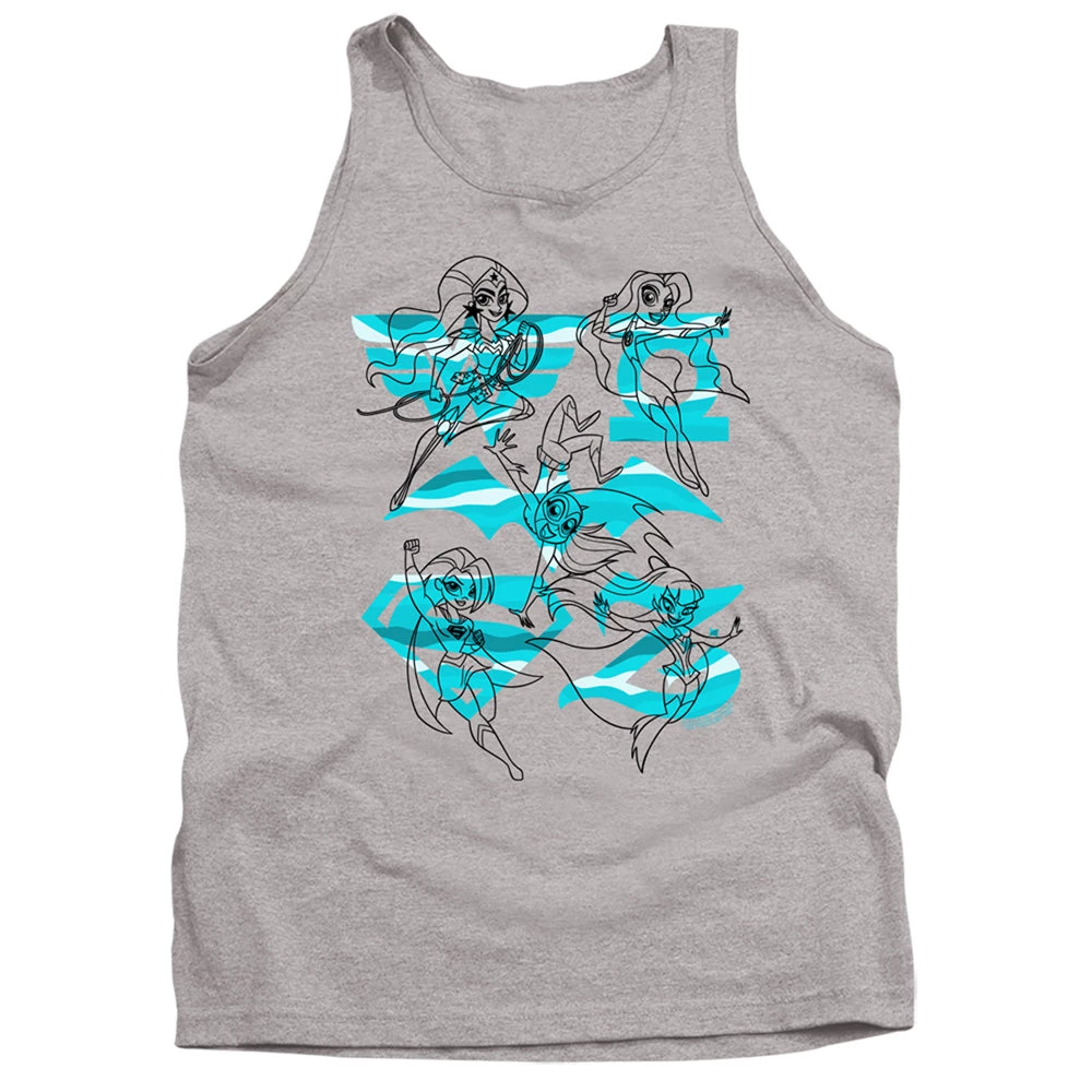 Trevco New Men's Dc Superhero Girls Line Art Group 2 Tank Top 1 Trevco New Men's Dc Superhero Girls Line Art Group 2 Tank Top