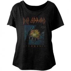 American Classics Women's Def Leppard Faded Pyromania Dolman Tee