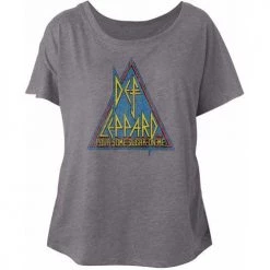 American Classics Tees Women's Def Leppard Primary Triangle Dolman Tee