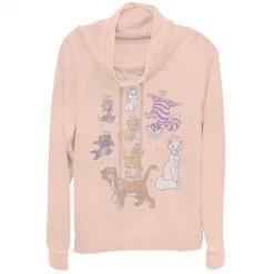 Fifth Sun New Women's Disney Classic Cats Cowl Neck Sweatshirt