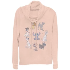 Fifth Sun Women's Disney Classic Dogs Cowl Neck Sweatshirt 5 Fifth Sun Women's Disney Classic Dogs Cowl Neck Sweatshirt