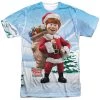 Trevco Men's Santa Claus Is Coming To Town Helpers Sublimated Tee New