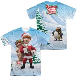 Trevco Men's Santa Claus Is Coming To Town Helpers Sublimated Tee New