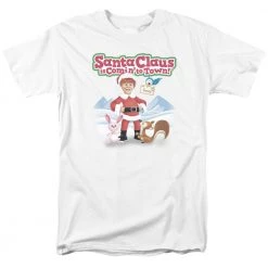 Trevco Men's Santa Claus Is Coming To Town Animal Friends Tee