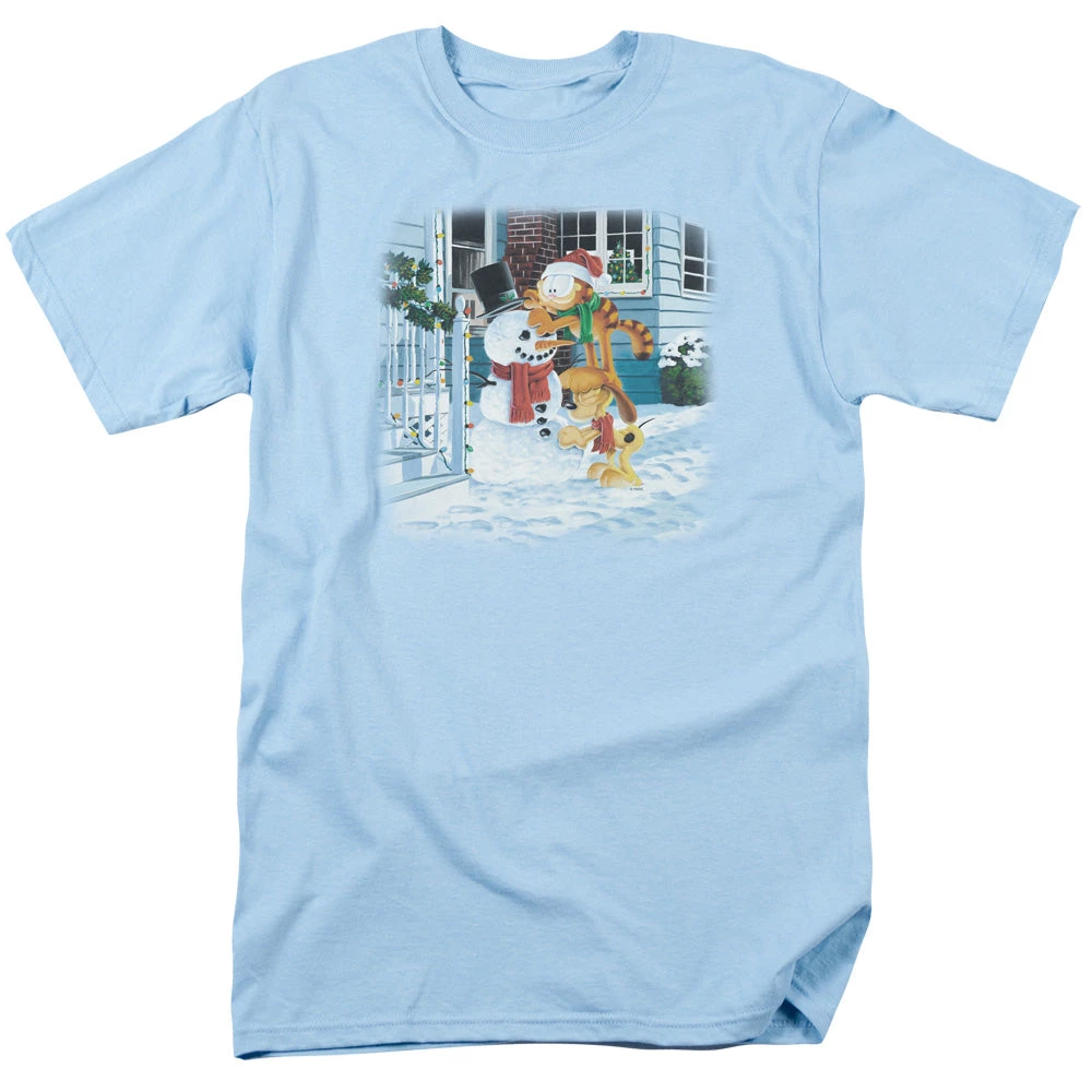 Trevco Men's Garfield Snow Fun Tee 1 Trevco Men's Garfield Snow Fun Tee