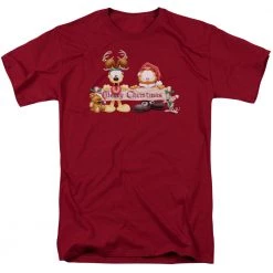 Trevco New Men's Garfield Christmas Banner Tee