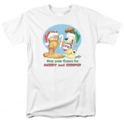 Trevco New Men's Garfield Merry And Striped Tee
