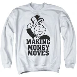 Trevco Men's Monopoly Money Moves Crewneck Sweatshirt New