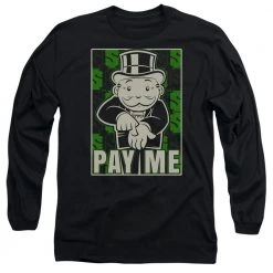 Trevco New Men's Monopoly Pay Me Long Sleeve T-Shirt