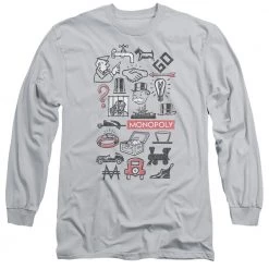 Trevco New Men's Monopoly Icons Long Sleeve T-Shirt
