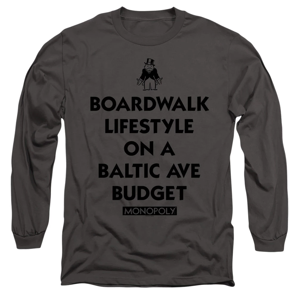 Trevco Men's Monopoly Lifestyle Vs Budget Long Sleeve T-Shirt 1 Trevco Men's Monopoly Lifestyle Vs Budget Long Sleeve T-Shirt