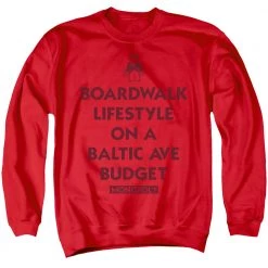Trevco New Men's Monopoly Lifestyle Vs Budget Crewneck Sweatshirt