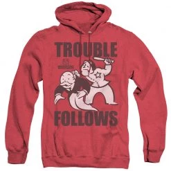 Trevco Men's Monopoly Trouble Follows Heather Pullover Hoodie New
