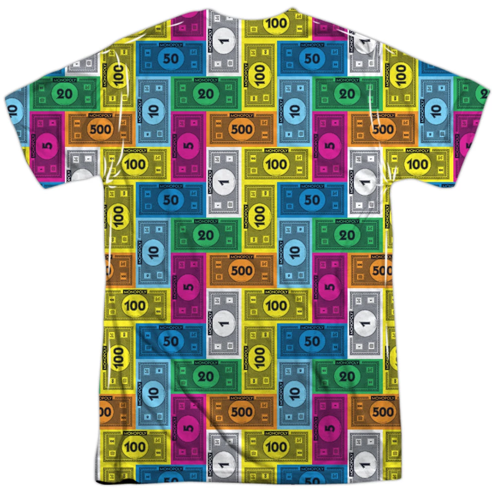 Trevco New Men's Monopoly Cash Rich Sublimated Tee 2 Trevco New Men's Monopoly Cash Rich Sublimated Tee